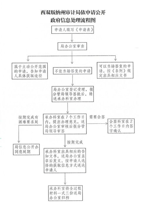 西雙版納州審計局依申請公開政府信息處理流程圖及其信息系統(tǒng)集成服務(wù)